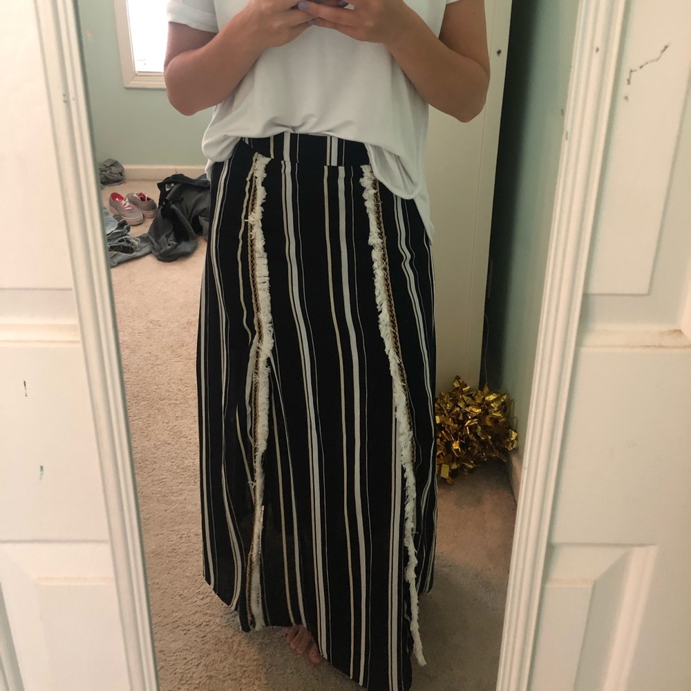 Striped maxi skirt